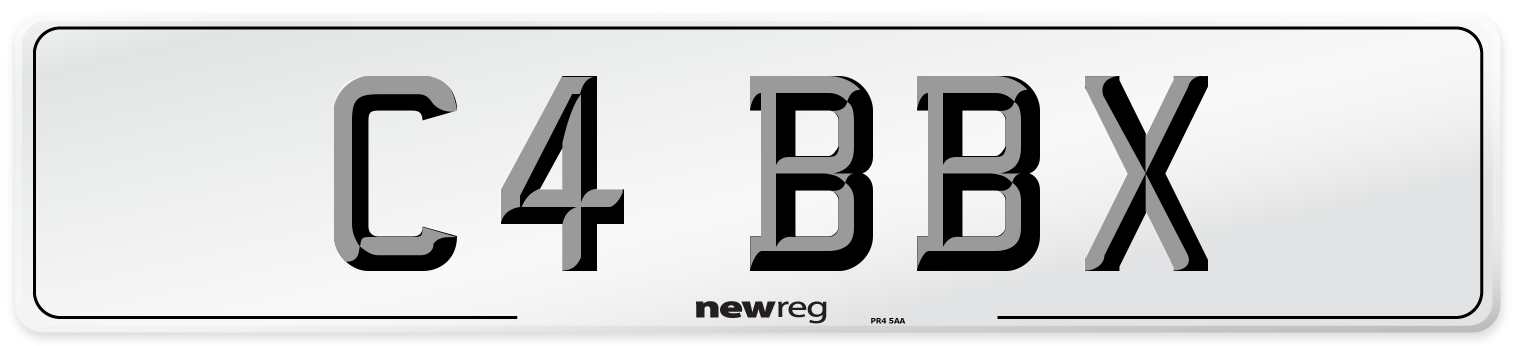 C4 BBX Number Plate from New Reg